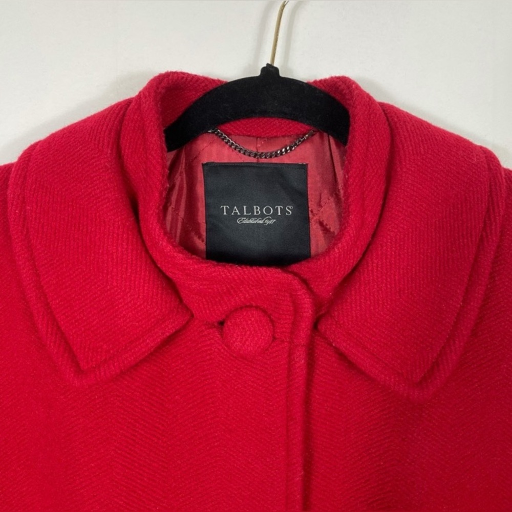 Talbots red wool blend tailored coat . Size 12 - Picture 6 of 16